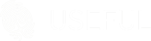USEFUL_Logo Logo of a thumbprint that is also a labyrinth with the text "USEFUL"